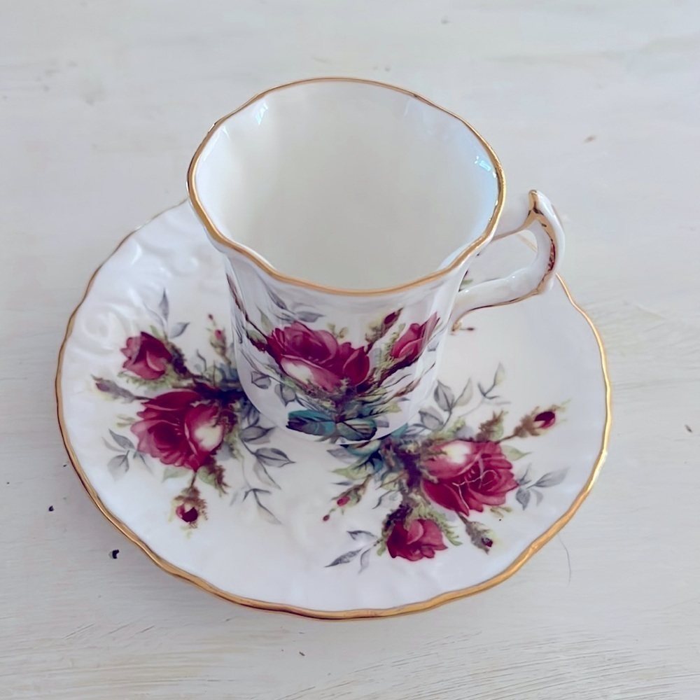 Hammersley Grandmother’s Rose bone china cup and saucer set Made in England